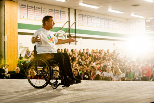 Rick Hansen speaks at a Canada 150 Accessibility and Inclusion Day