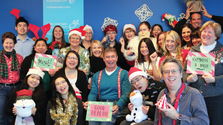 The Rick Hansen Foundation staff celebrating the holiday season.