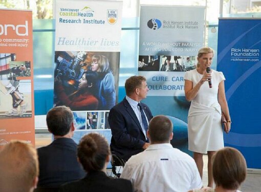 The Countess of Wessex speaks at the Blusson Spinal Cord Centre