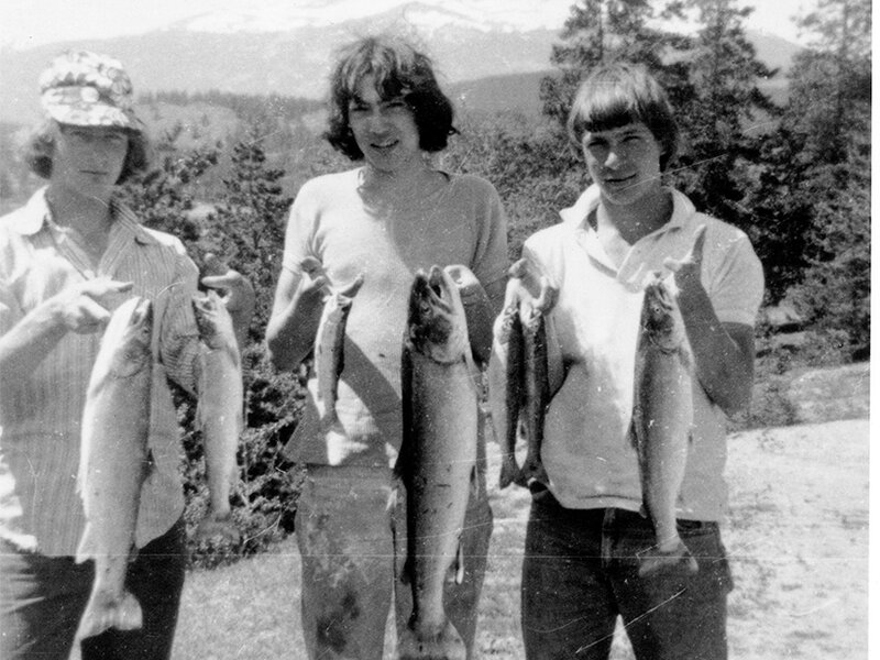 Rick shows off his catch with friends Randy Brink and Don Alder shortly before the accident in which he sustained a spinal cord injury.