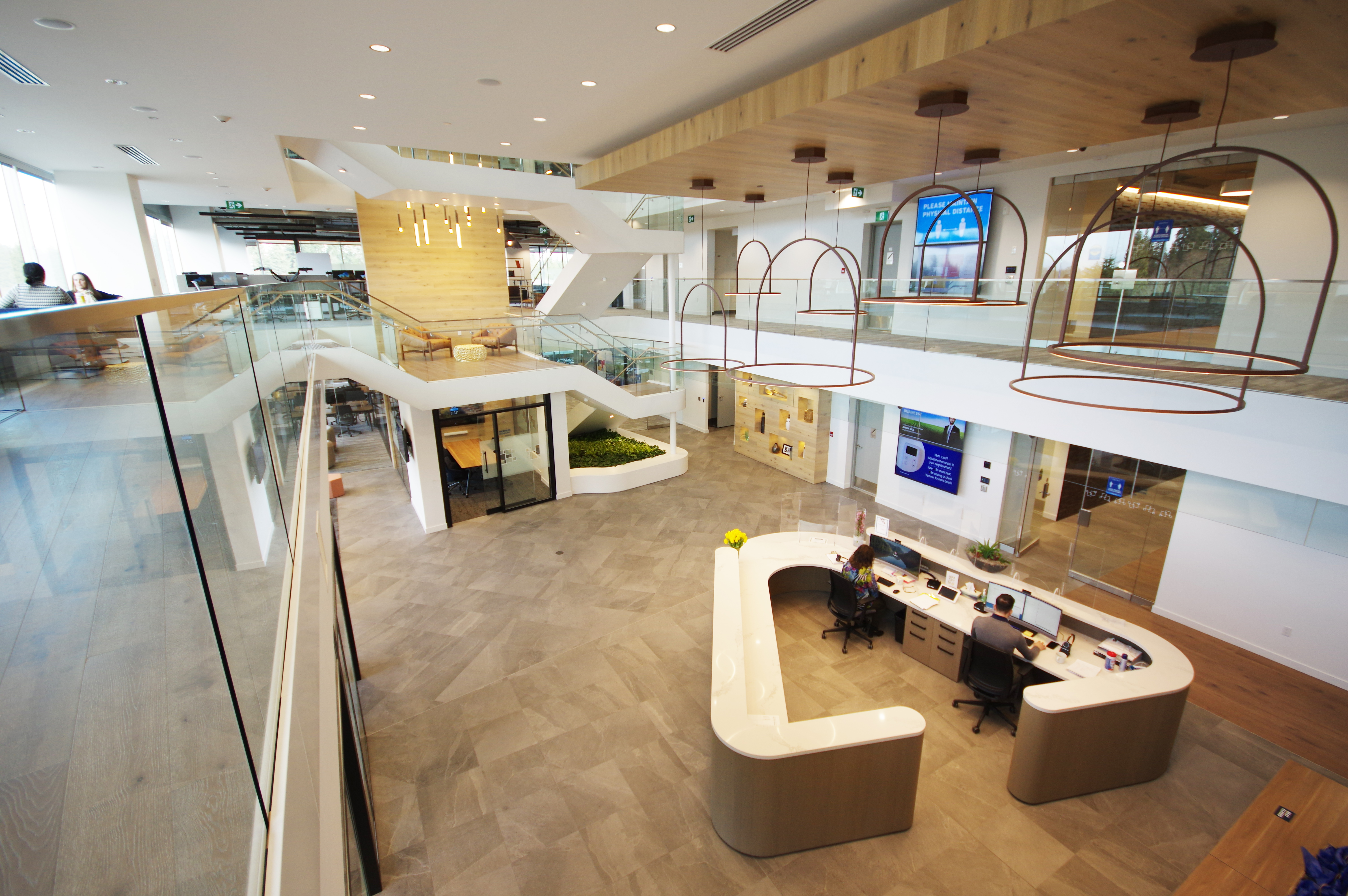 First West Credit Union Atrium showing three levels of the building