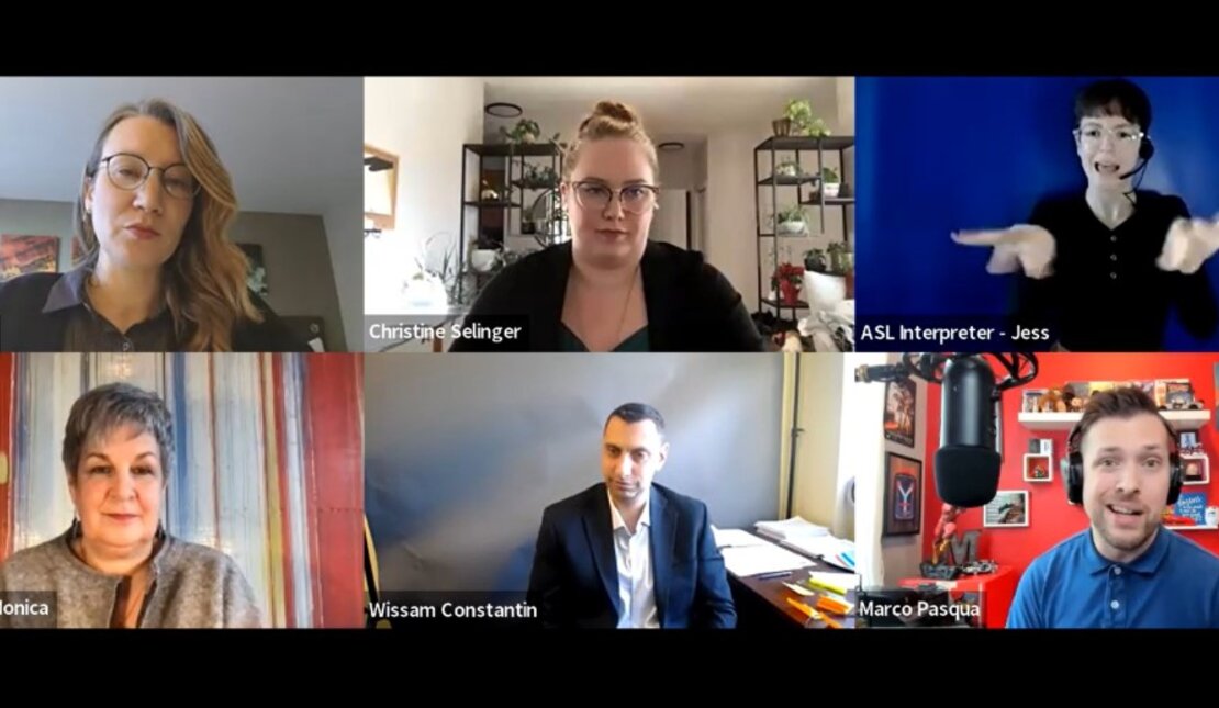 six people in a zoom meeting