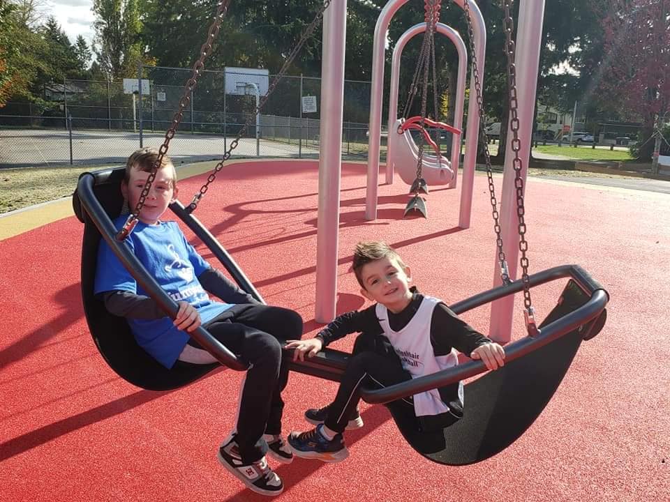 two kids on playground