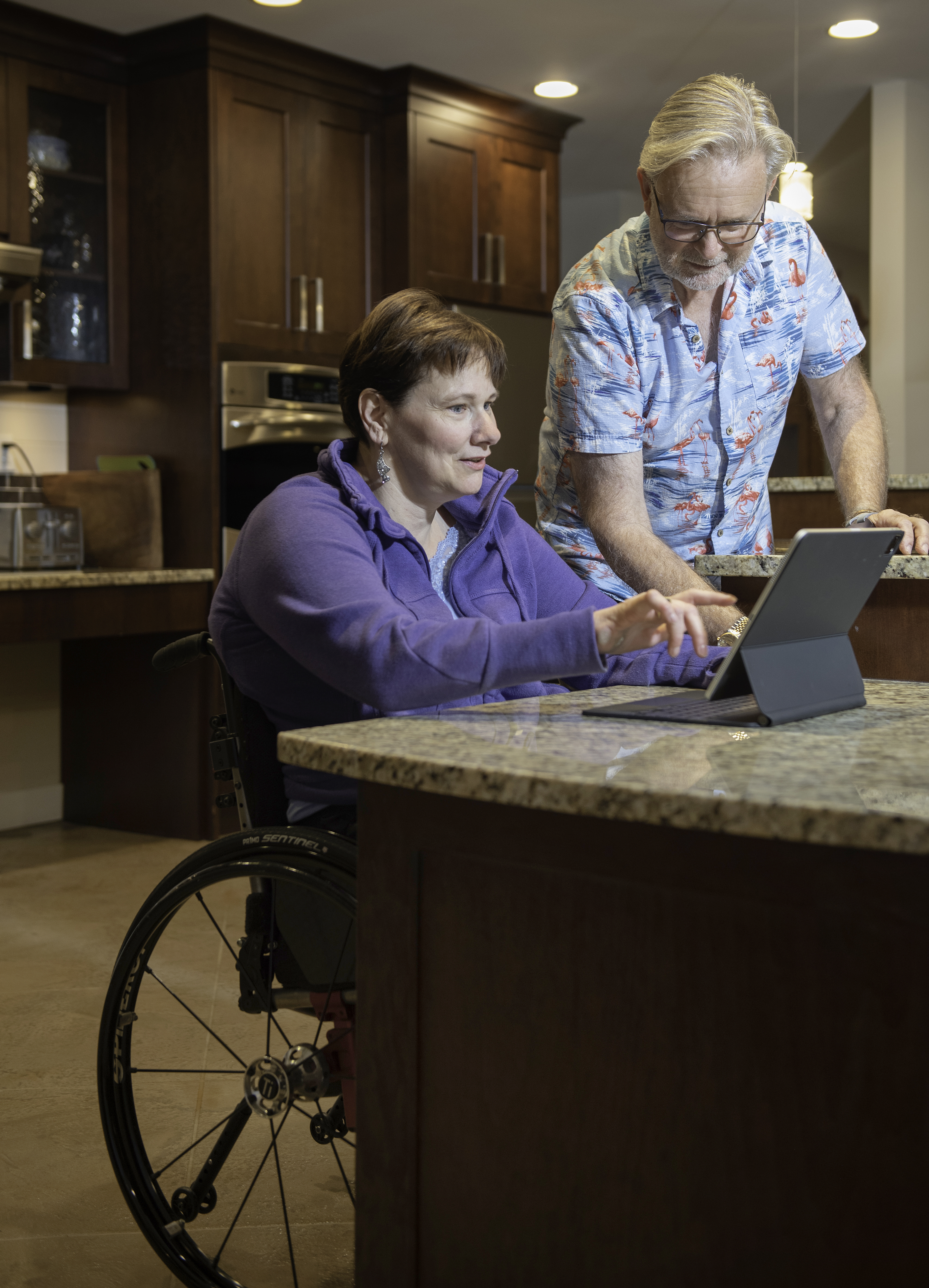 Wheelchair user at table 