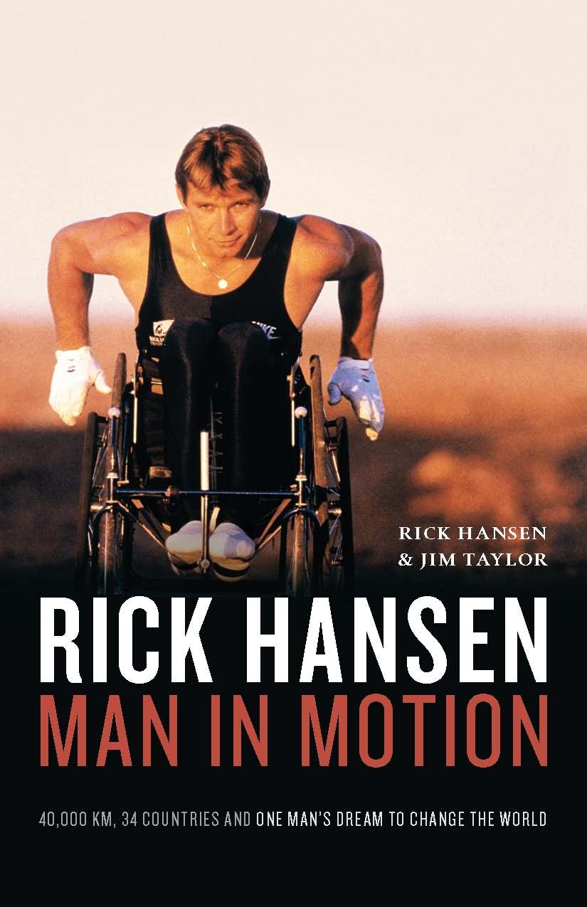 book cover of a man rolling a wheelchair into the sunset