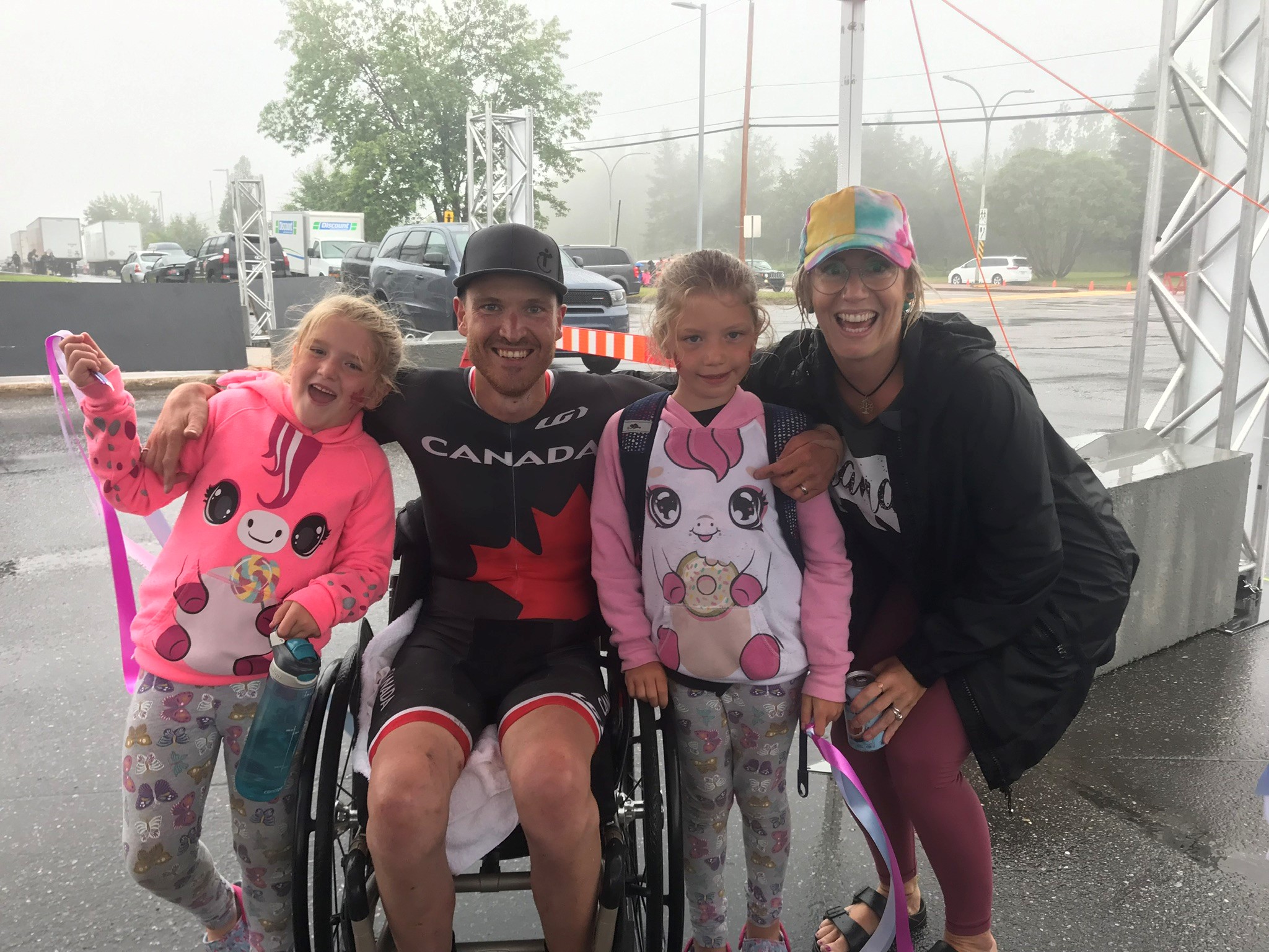 Matt with his family, two young girls and his wife