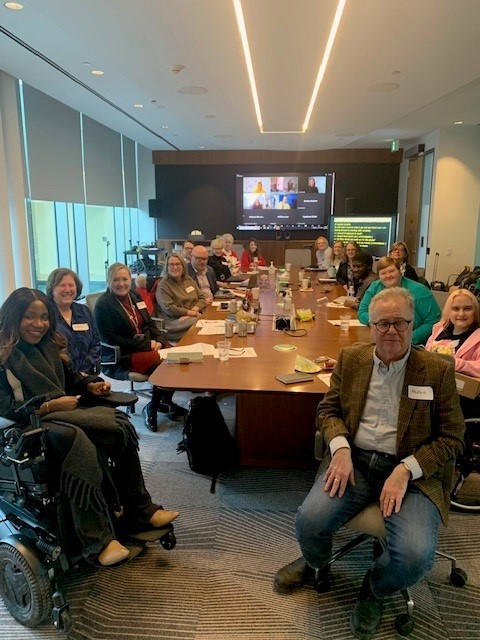 MEMBERS OF THE NATIONAL DISABILITY INITIATIVE WORKING GROUP AT THEIR INAUGURAL MEETING ON FEBRUARY 21, 2025, in a board room