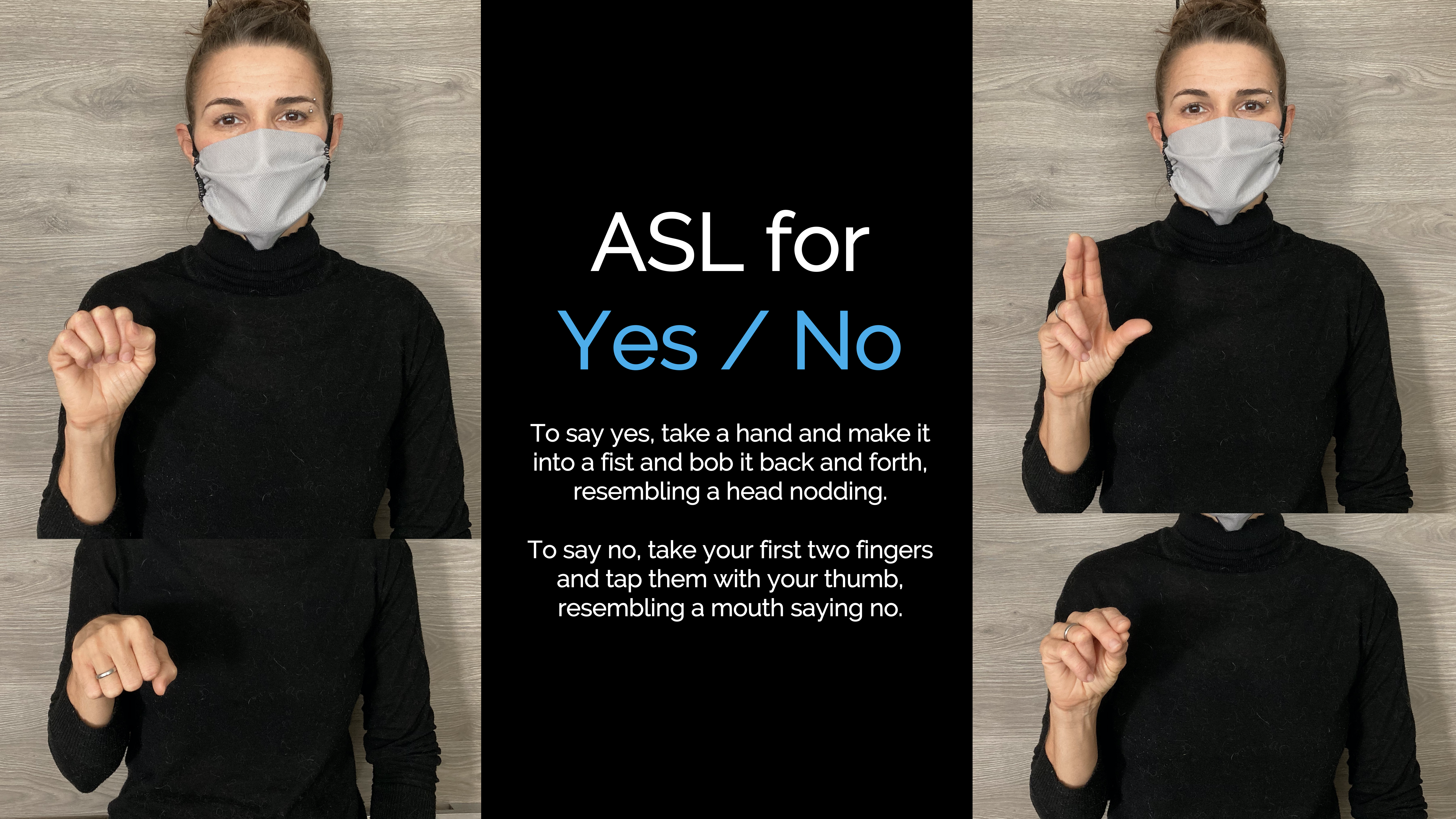 Woman does ASL for Yes/ No 
