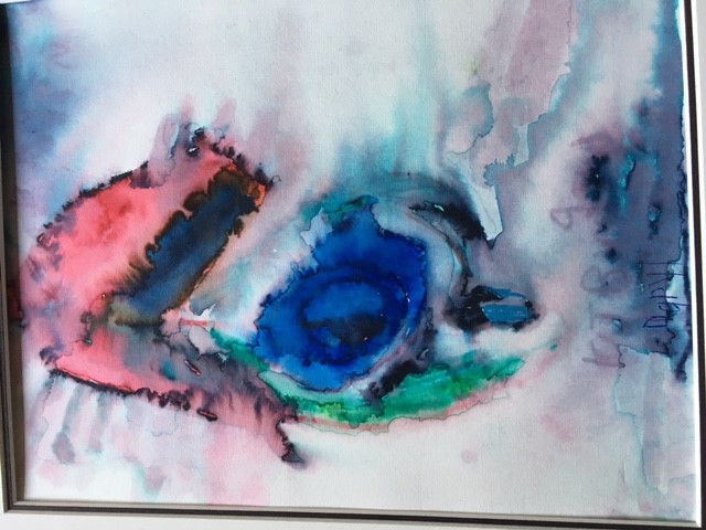 Daryl's watercolor art titled 'Drifting'