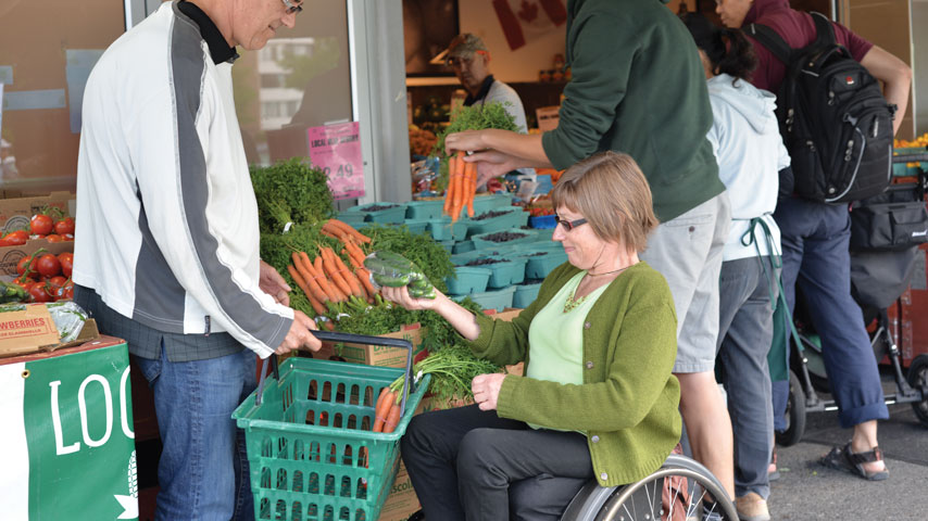 People shopping in the market.