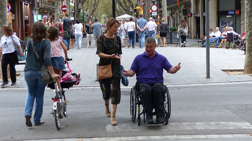 Rick and Ivana exploring Poblemnou neighbourhood in Barcelona.