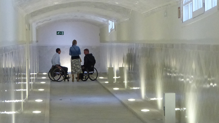 Frederic Crespo, Ivana and Rick in the Sant Pau accessible tunnels.