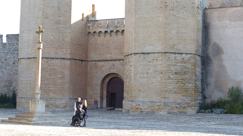 Rick in front of Poblet Monastery.