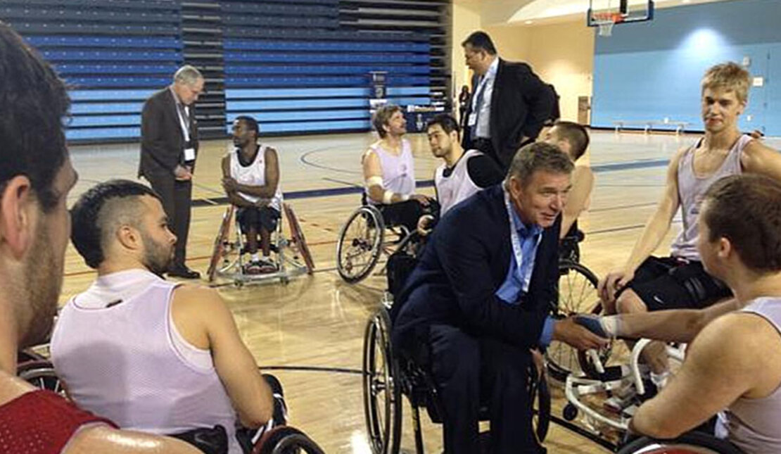 Rick Hansen at the Toronto Pan AM Sports Centre 