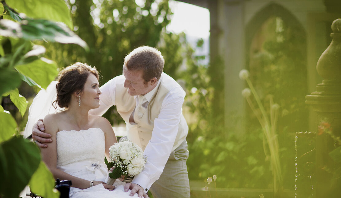 Photo with bride and groom on Wedding Day