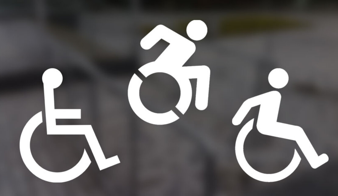 Three icons of the International Symbol of Access
