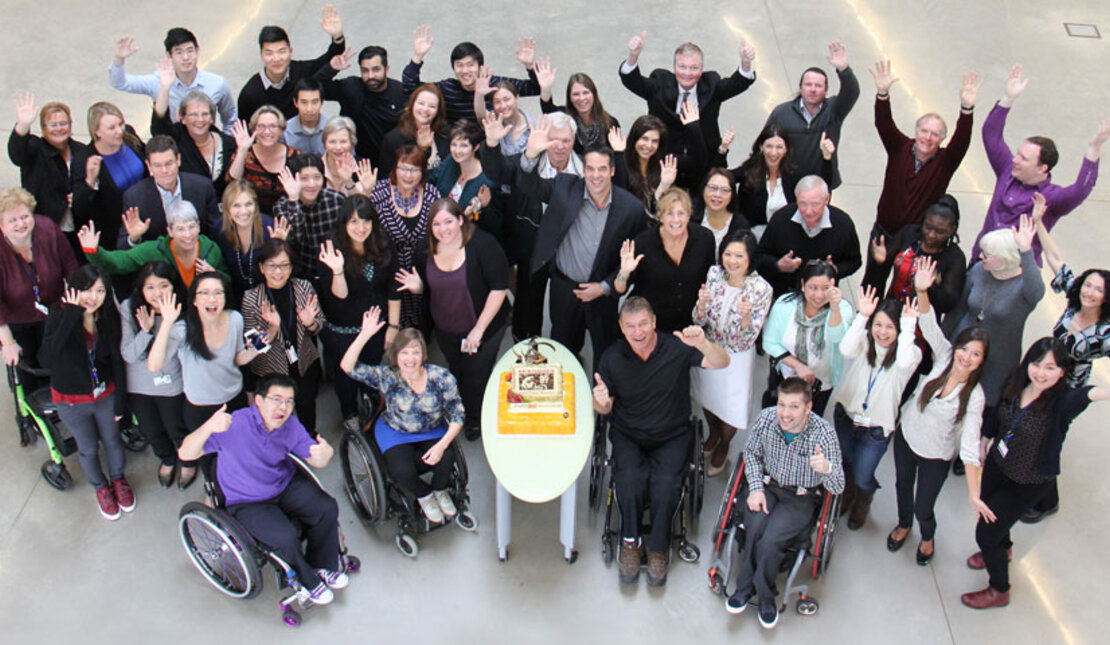 Rick Hansen Foundation staff celebrating 30th anniversary