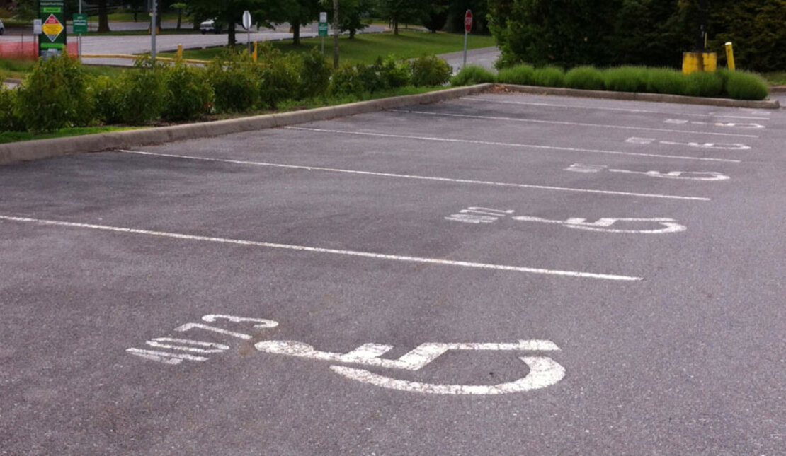 Accessible parking stalls for people with disabilities