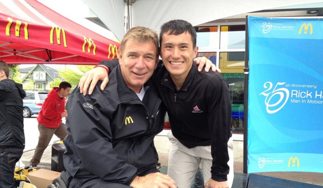 Patrick Chan and Rick Hansen at The Rick Hansen 25th Anniversary Relay