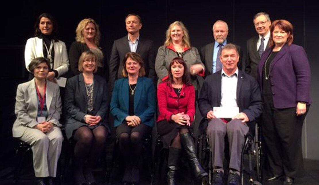 Photo with Rick Hansen and Slaight Family Four Foundation 