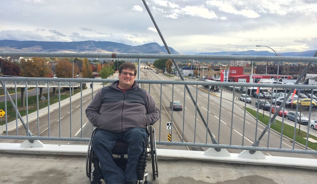 RHF Ambassador,  Jeff Bourne poses on an road overpass 