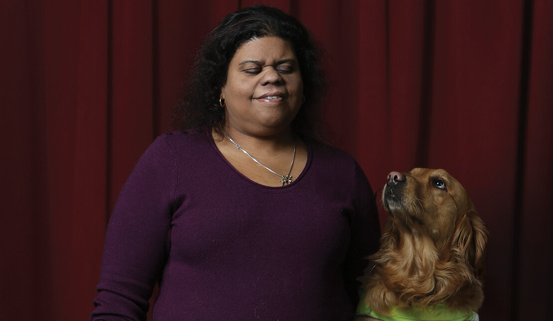 Sharon Brant and her guide dog