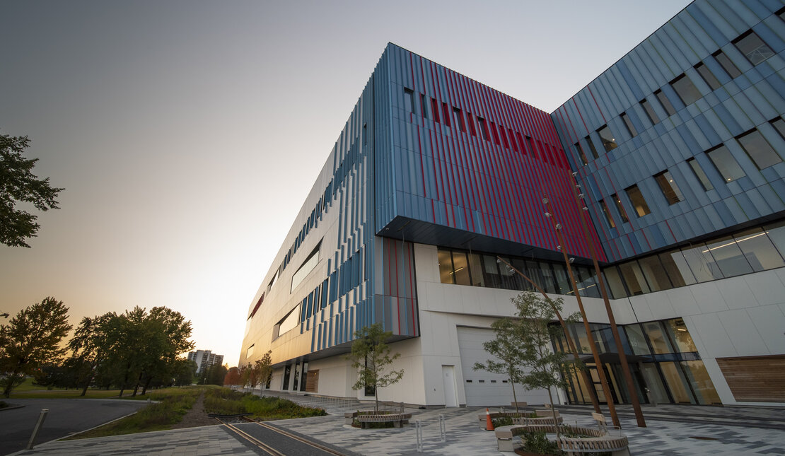 Outside of the Ingenium Centre at sunset