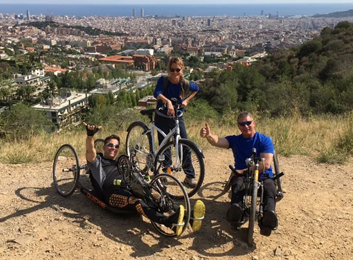 Julià, Ivana and Rick Hansen on trikes