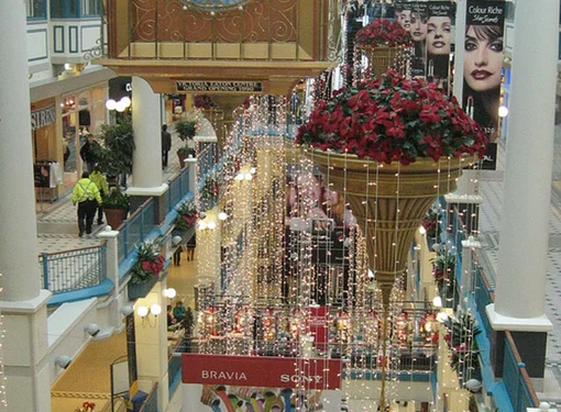 Inside a mall from the top floor