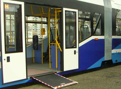 Bus with accessible ramp 