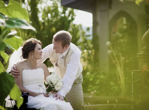Photo with bride and groom on Wedding Day
