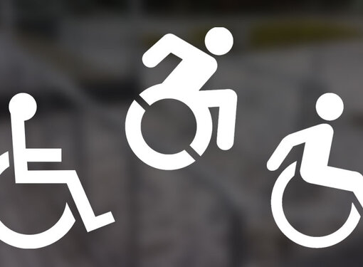 Three icons of the International Symbol of Access