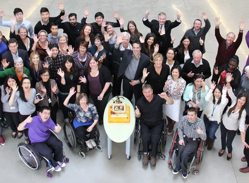 Rick Hansen Foundation staff celebrating 30th anniversary