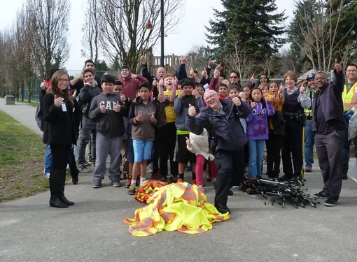 RCMP and youth participants happy and cheerful in RHF's new youth project