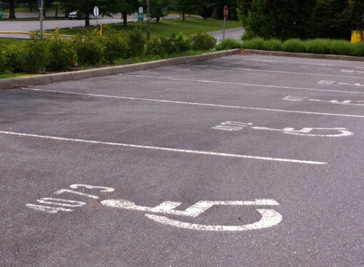 Accessible parking stalls for people with disabilities