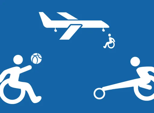 Icons of spaces and activities accessible for people with disabilties