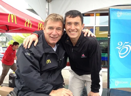 Patrick Chan and Rick Hansen at The Rick Hansen 25th Anniversary Relay