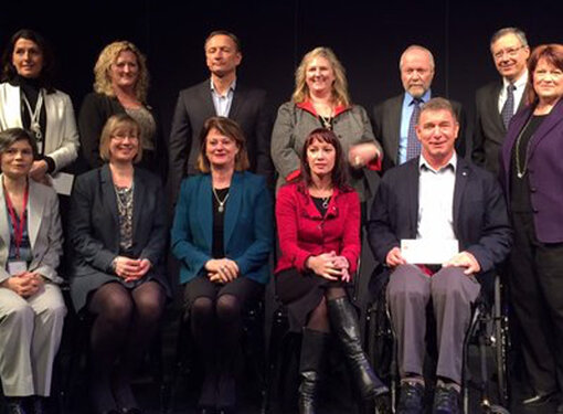 Photo with Rick Hansen and Slaight Family Four Foundation 