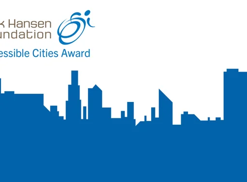City skyline and text says: Accessible Cities Award