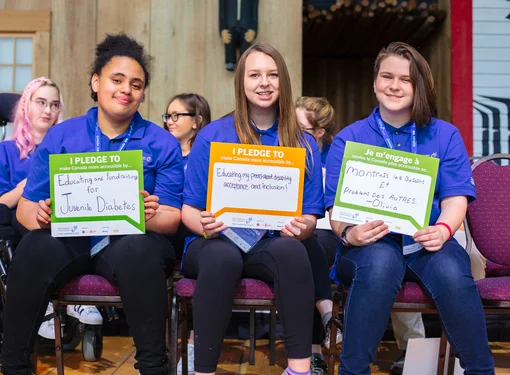 Students make pledges as part of the Rick Hansen Foundation School Program