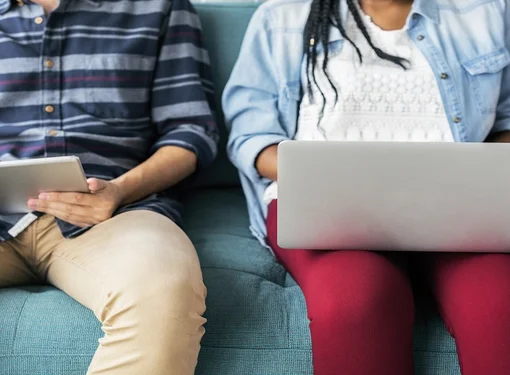 People on their laptop and tablet 