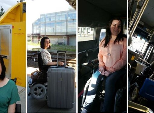 Wheelchair accessibility: On roof, railway, car, bus