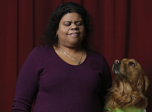 Sharon Brant and her guide dog