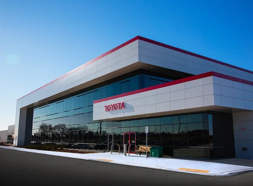 Toyota building from outside, sunny day