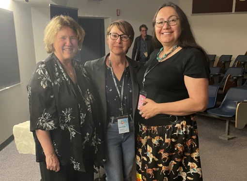 Doramy Ehling, Lyne Parent and Josie C. Auger smiling together.