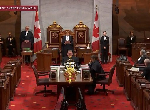 Bill C-22 has now received royal assent and becomes law.  Image is of the Royal Assent process within the Senate Chamber.