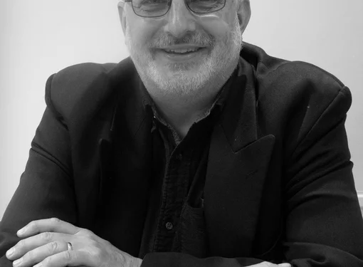 Black and white portrait of Steven Maslin