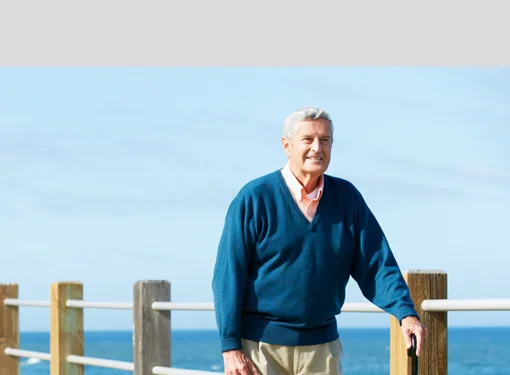 Person with disability walking in built environment