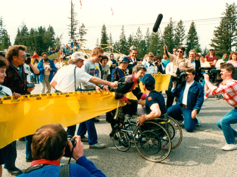 Rick Hansen crossing banner in Williams Lake, British Columbia