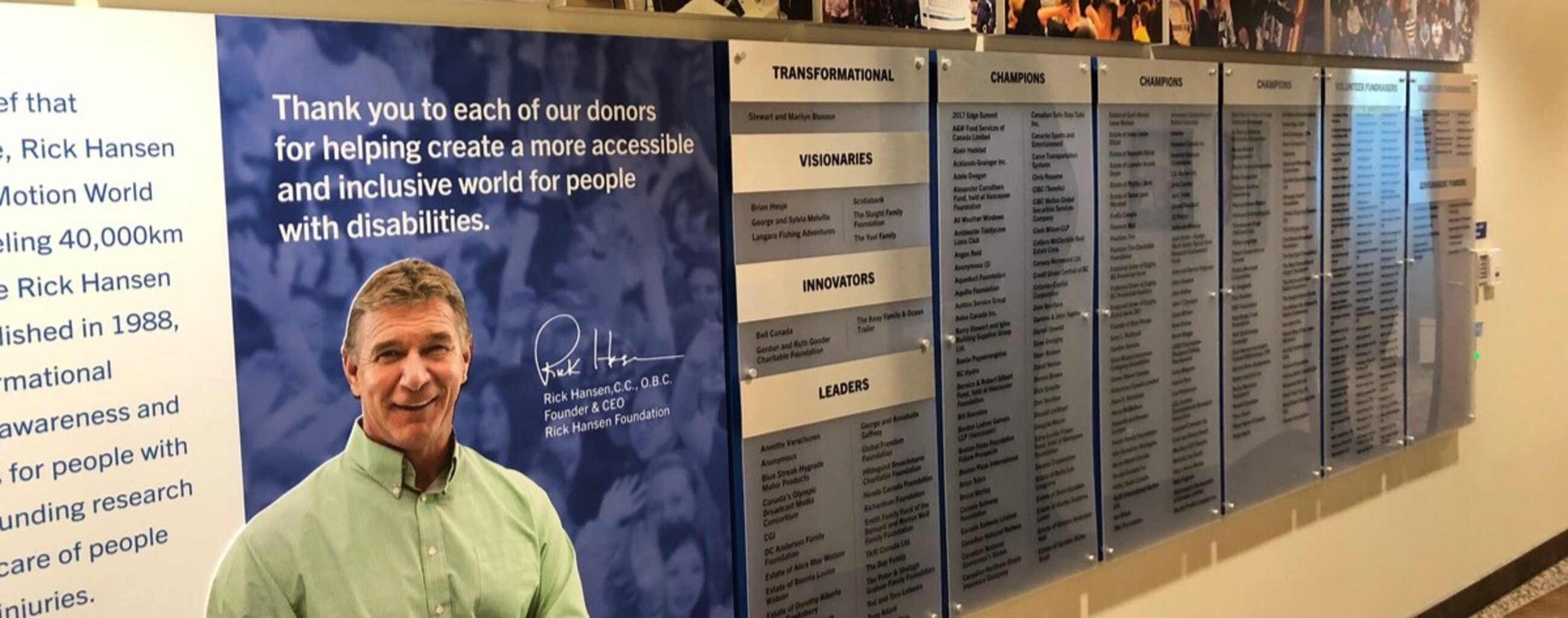List of supporters in the RHF office hall
